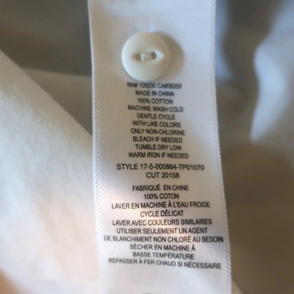 Current/Elliott Ruffled Top White Cotton Poplin Size 2 Sleeveless Blouse - Picture 7 of 7